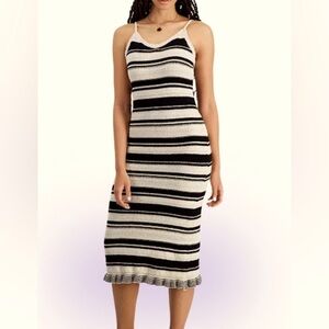 Freshman 1996  Cami stripped Crotchet Knit Maxi Dress Sz M